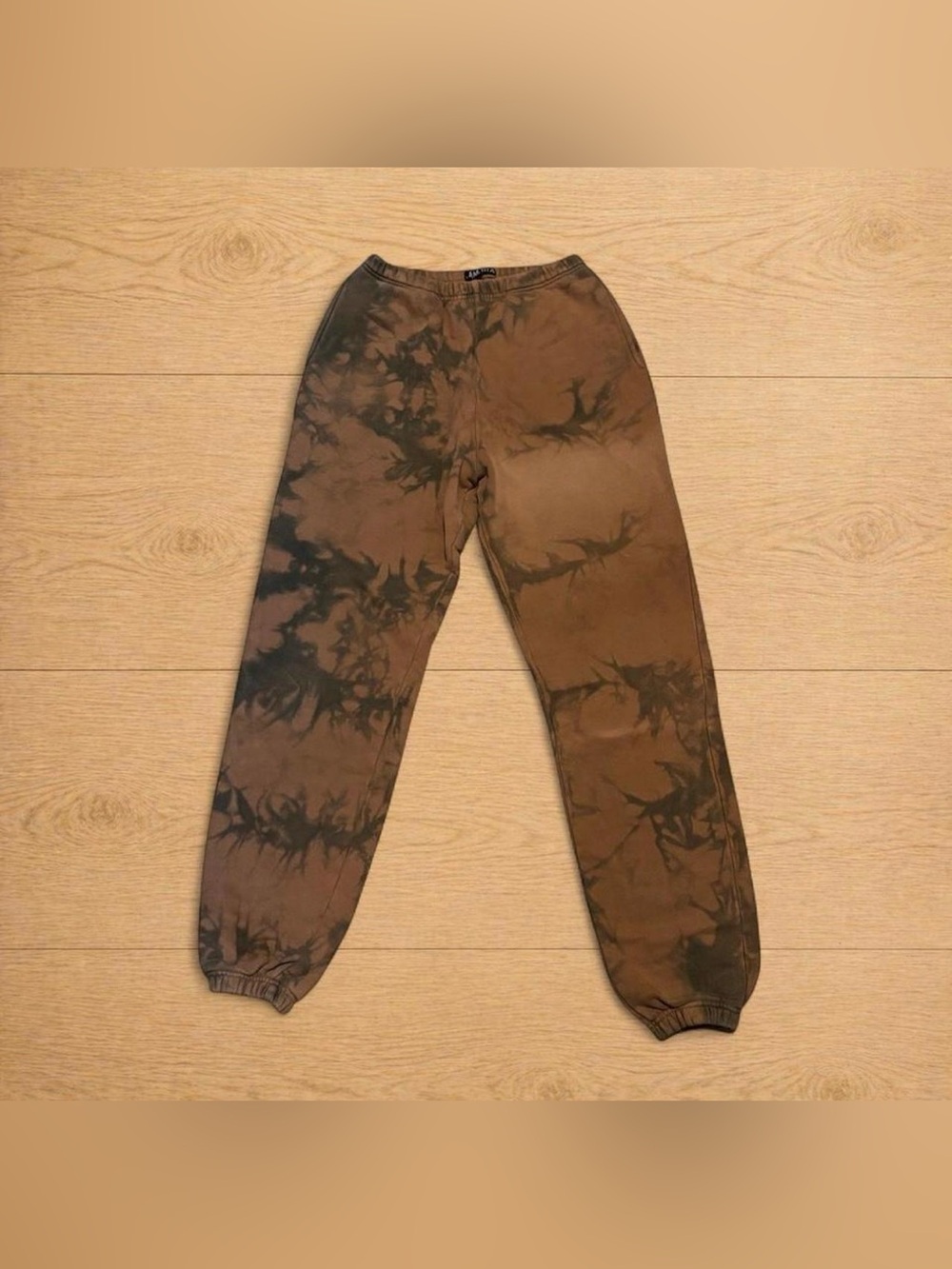 AM.GIA brown tie-dye jogger sweatpants